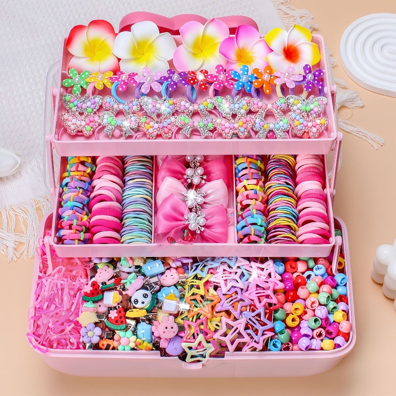 Travel Accessories For 4 Year Old - 546Pcs Set Aksesoris Rambut Elastis Tinggi