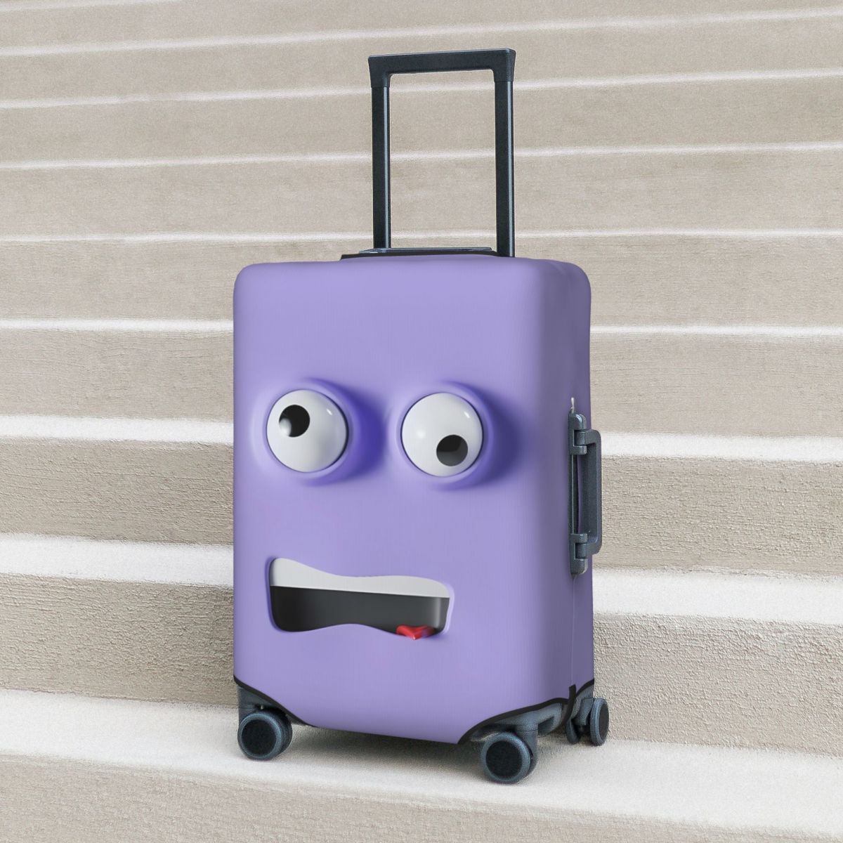Travel Accessories To 3D Print - Penutup Koper Cetak Ekspresi Lucu Kotak