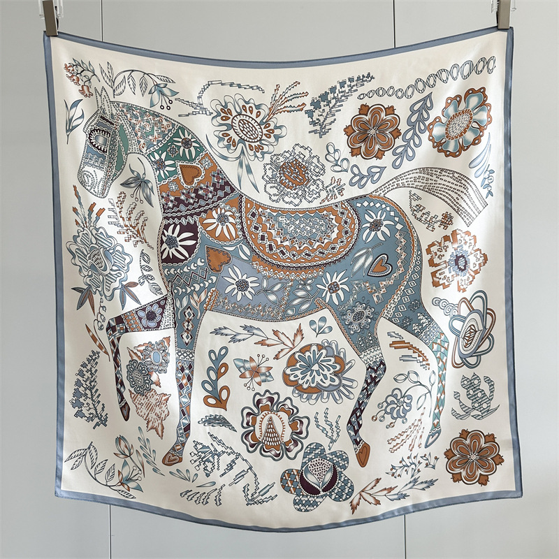 Travel Accessories To Gift - Bandana Wanita Motif Kuda 90CM, Syal