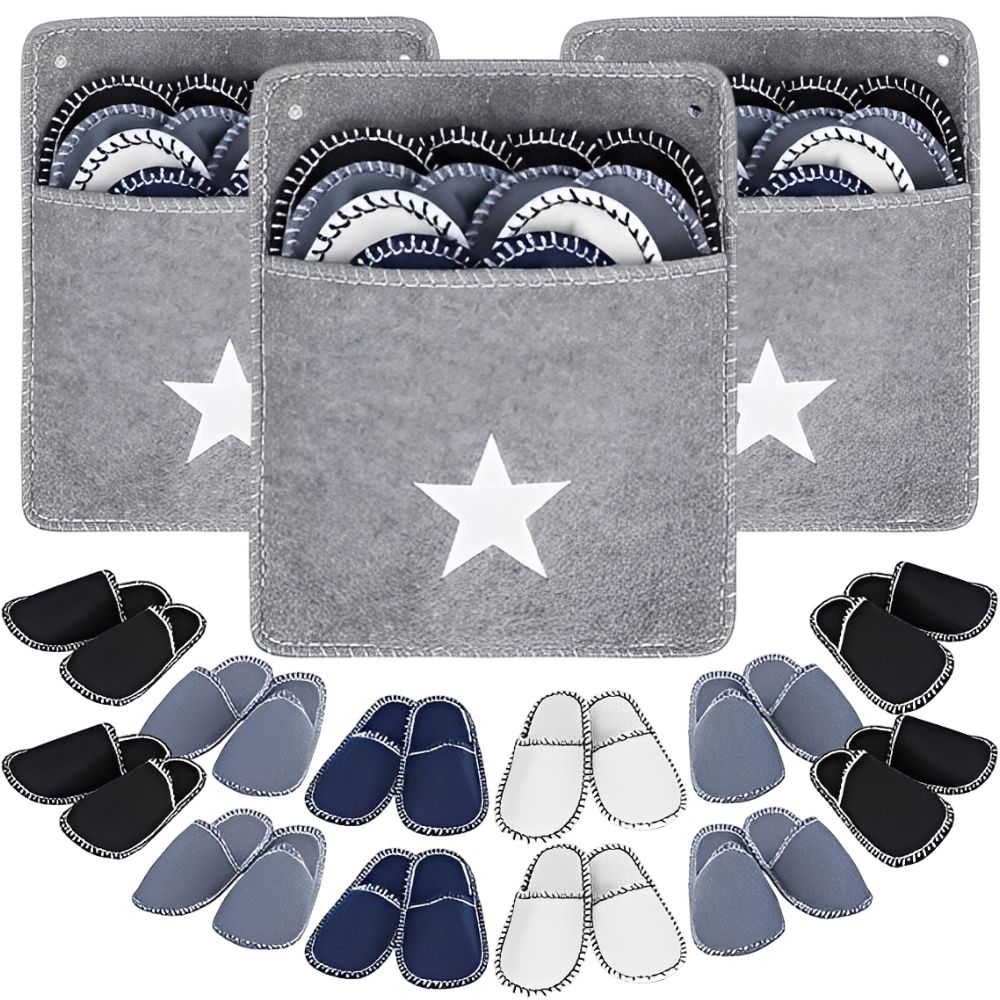 Shoe Bag Travel - 1 Set 6 Pasang Sandal Felt