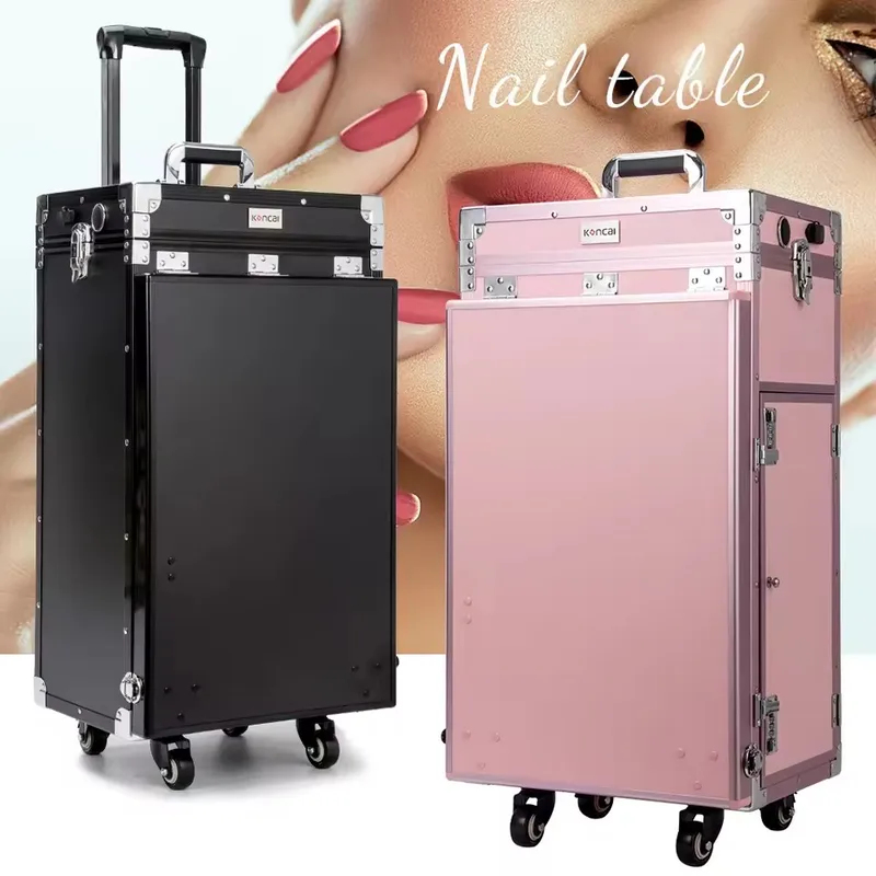Travel Accessories In Train - Meja Manikur Lipat Baru dengan Roda,