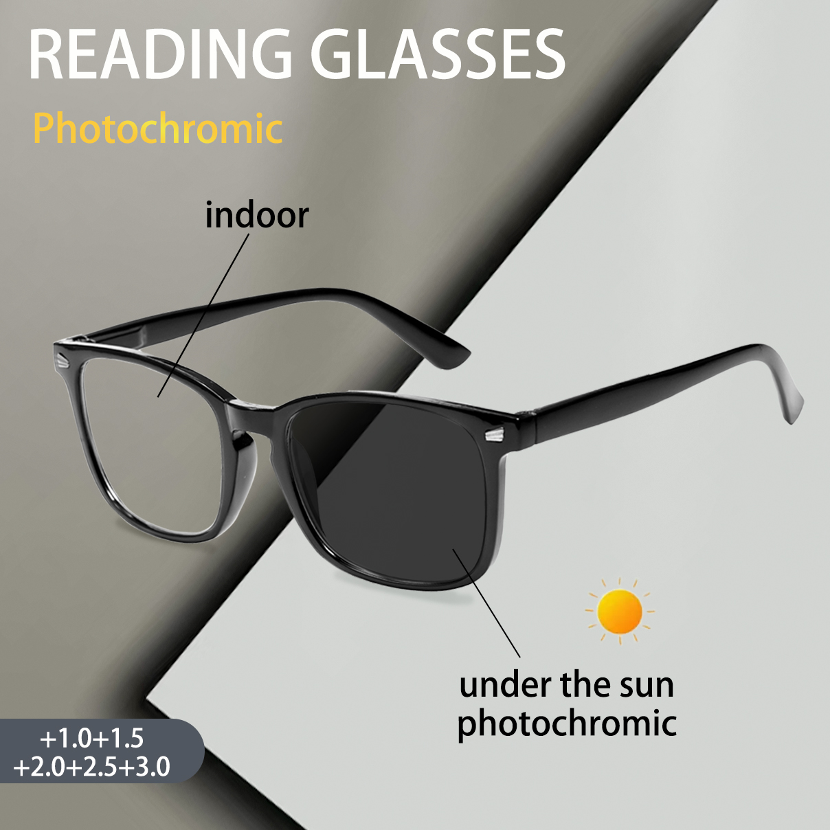 Book Light Flexible - Kacamata Baca Fotokromik untuk Pria dan