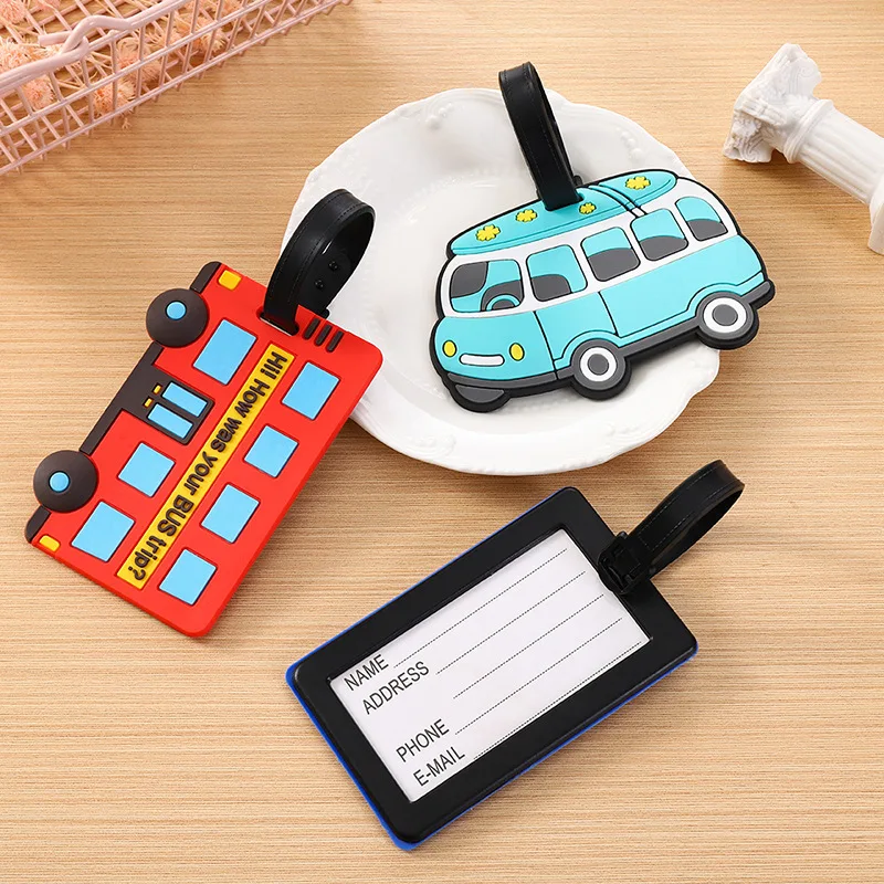 Travel Accessories B&M - Tag bagasi silikon mobil kartun lucu