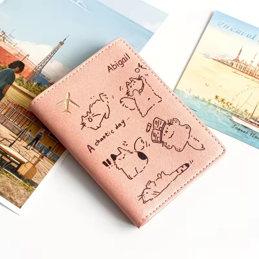 Tempat Paspor PU dengan Nama K - Travel Accessories Passport Holder ulasan dan harga
