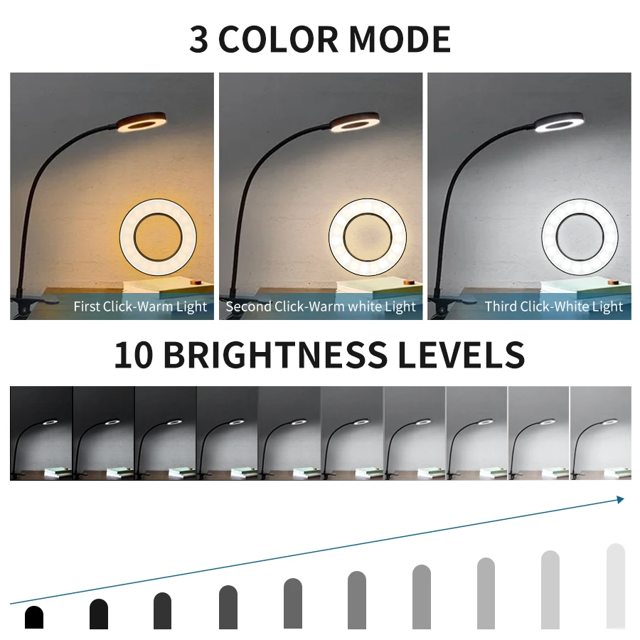 Lampu Meja Jepit 48 LED 360 °  - Book Light Flexible ulasan dan harga