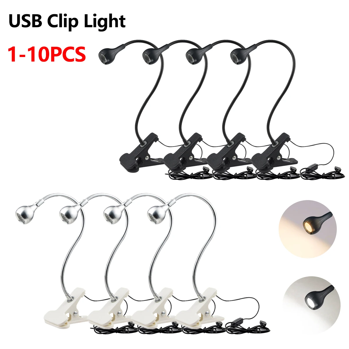 1-10 Buah Lampu Clip-On Lampu  - Book Light Flexible ulasan dan harga