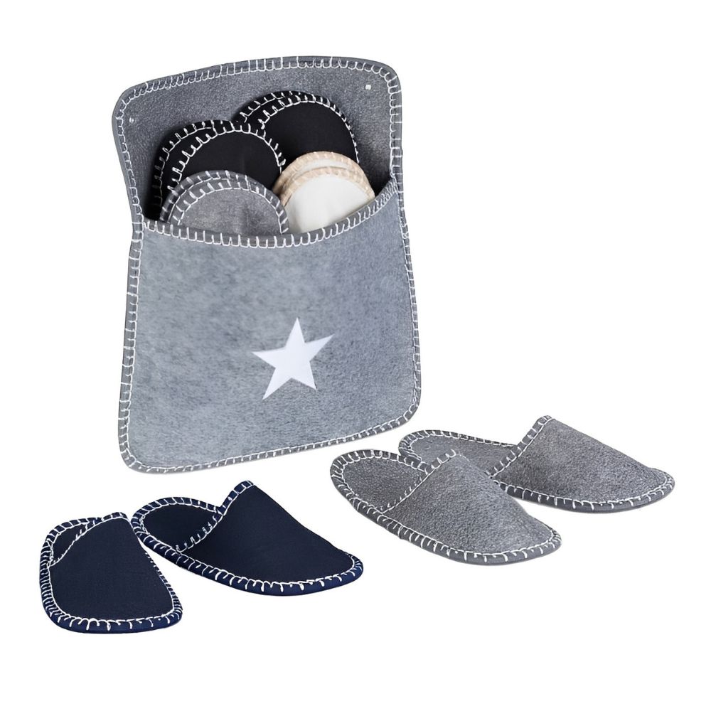 1 Set 6 Pasang Sandal Felt Sek - Shoe Bag Travel ulasan dan harga