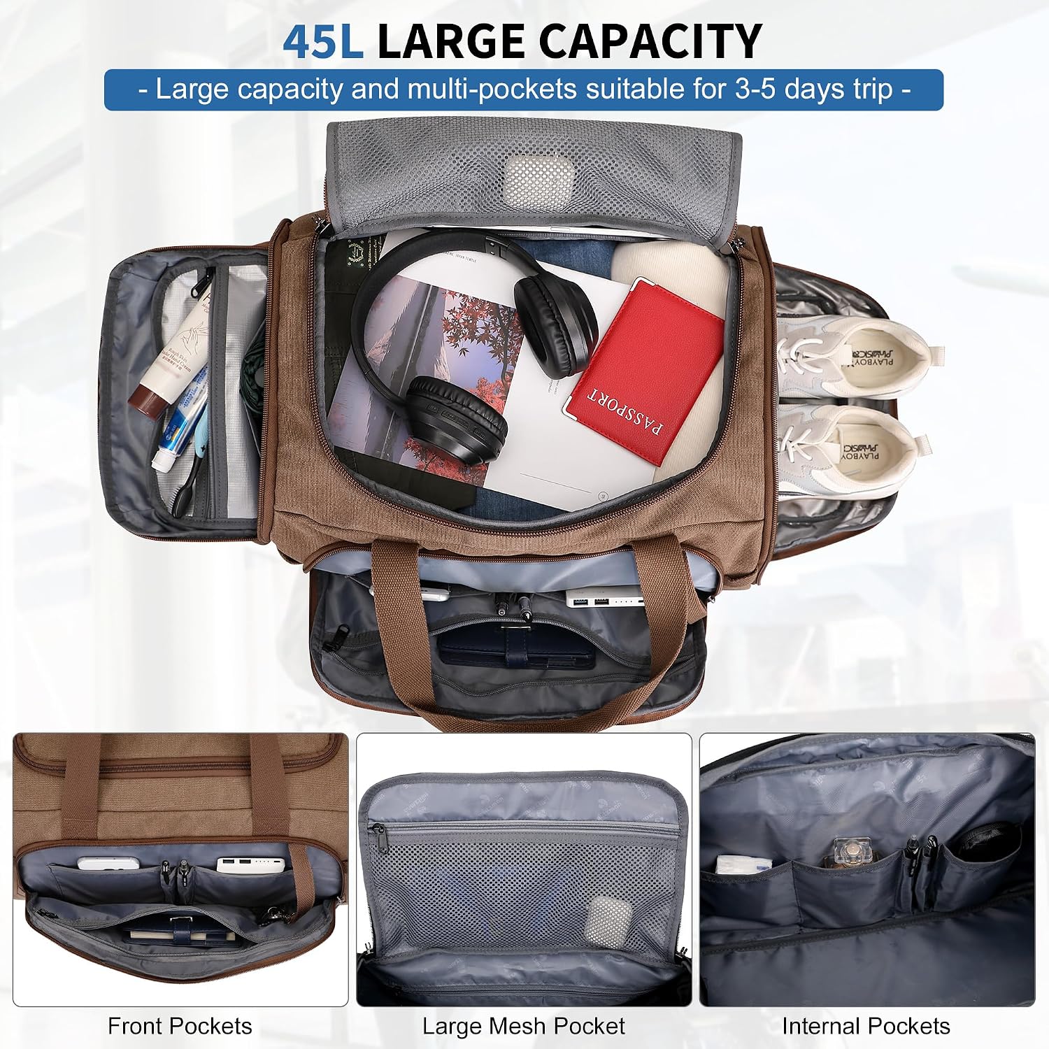 Tas Duffle Kanvas untuk Pria 3 - Shoe Bag Travel ulasan dan harga