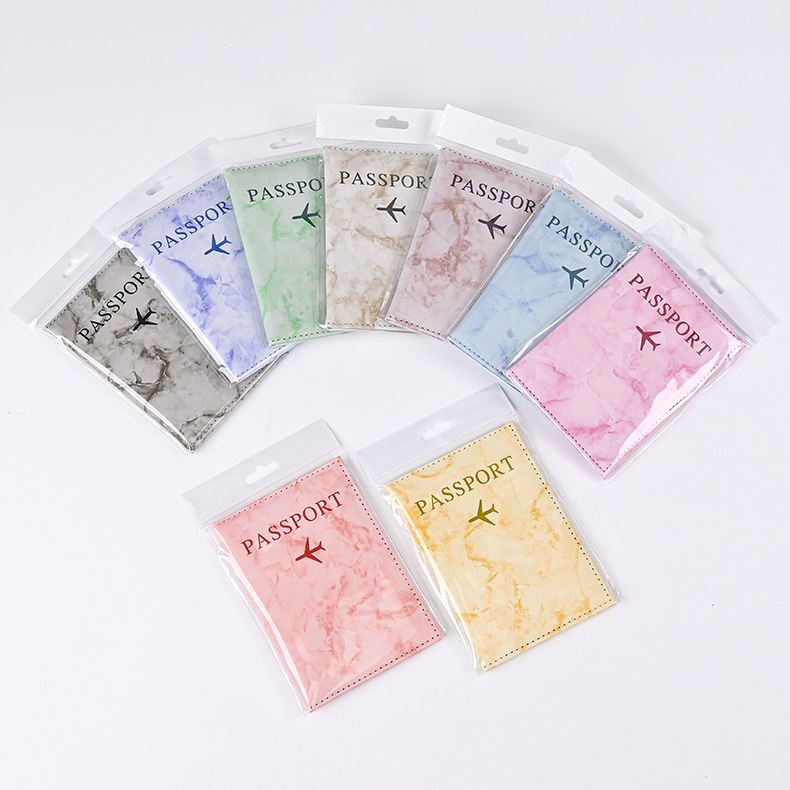 Sarung paspor pola marmer warn - Travel Accessories Passport Holder ulasan dan harga