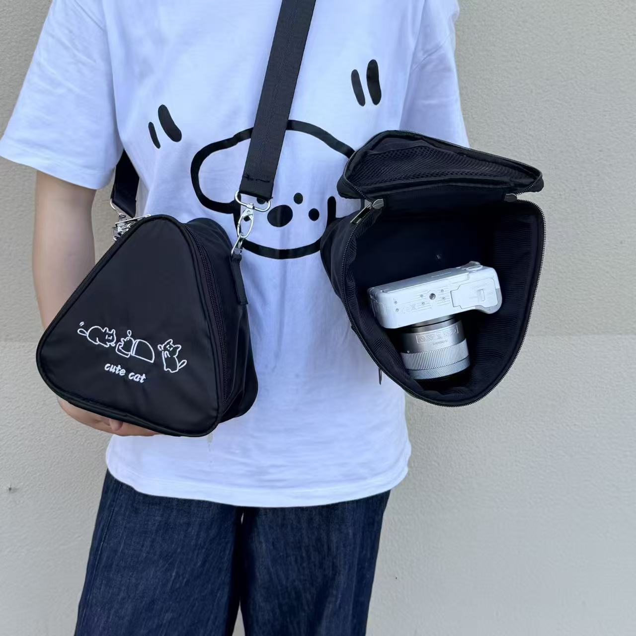 Tas Kamera Segitiga Kartun Luc - Camera Bag Travel ulasan dan harga